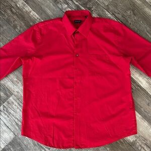 Van Heusen Men's Red Casual Button Down Shirt